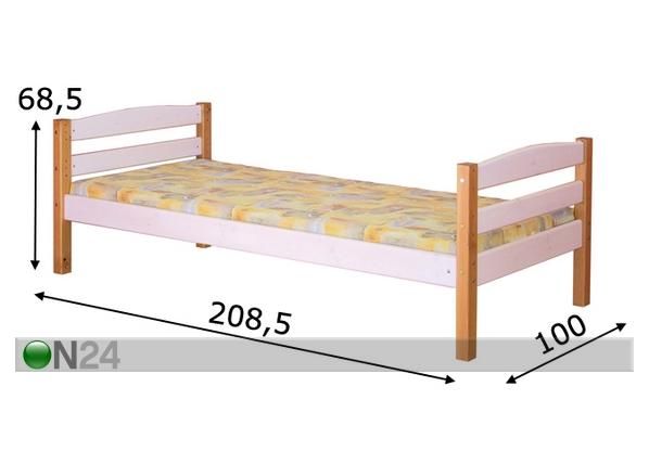 Voodi 90x200 cm mõõdud