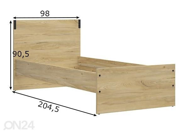 Voodi 90x200 cm mõõdud