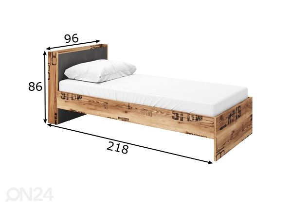 Voodi 90x200 cm mõõdud