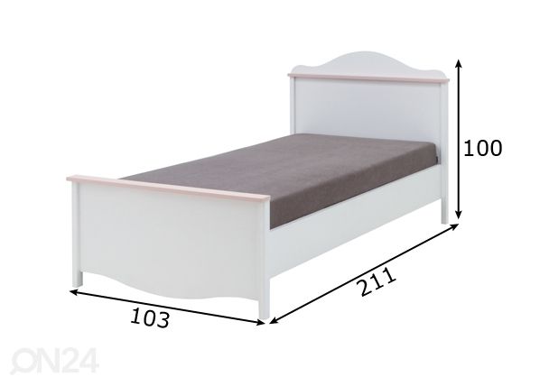 Voodi 90x200 cm mõõdud