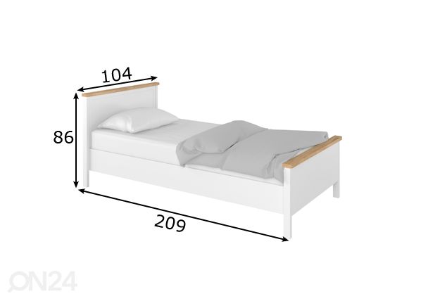 Voodi 90x200 cm mõõdud