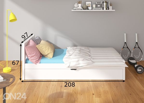 Voodi 90x200 cm mõõdud