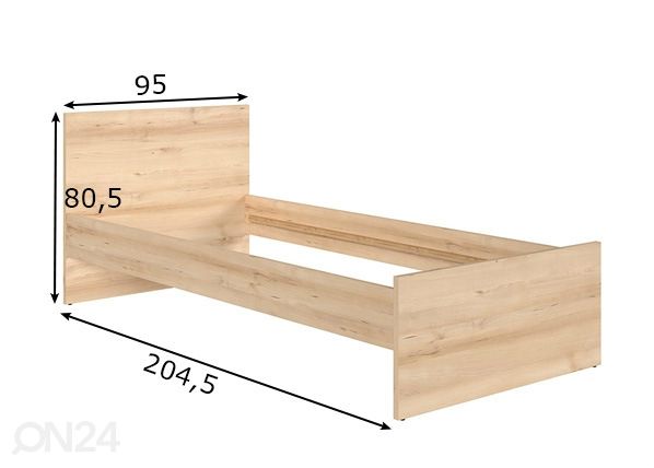 Voodi 90x200 cm mõõdud