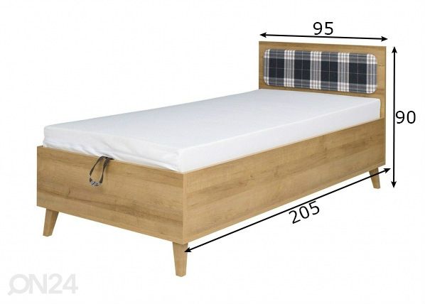 Voodi 90x200 cm mõõdud