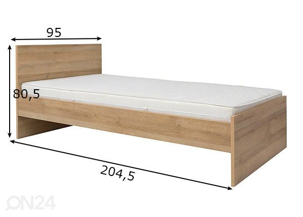 Voodi 90x200 cm mõõdud