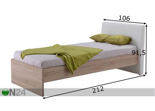 Voodi Ben 90x200 cm mõõdud
