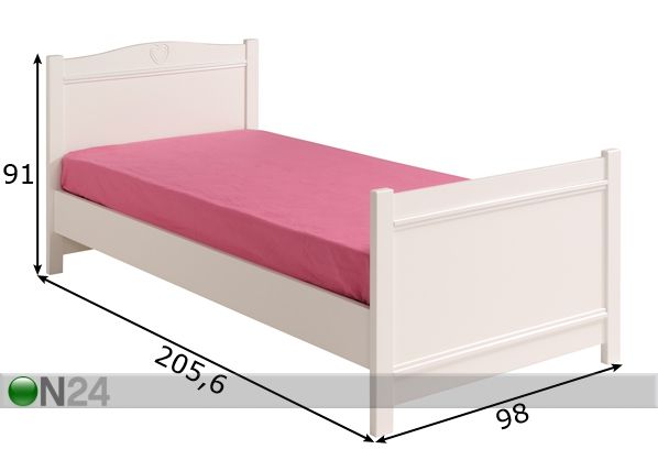 Voodi Camille 90x200 cm mõõdud