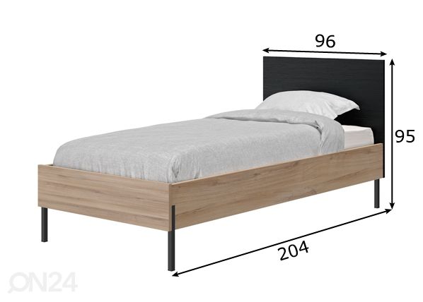 Voodi Castel 90x200 cm mõõdud