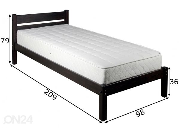 Voodi City Style 90x200 cm mõõdud