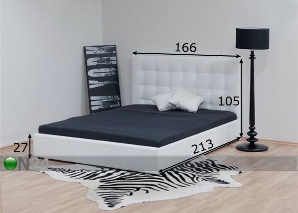 Voodi Clarissa 160x200 cm mõõdud
