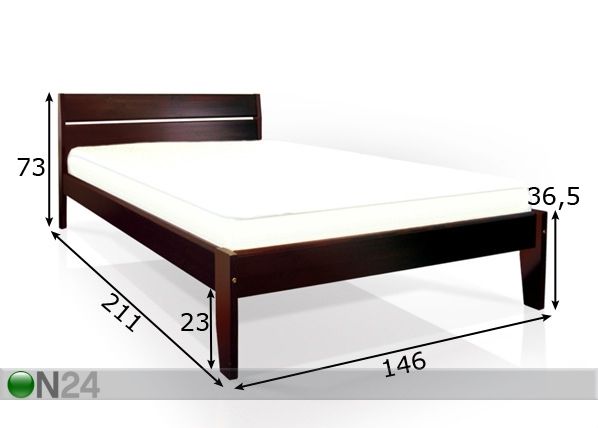 Voodi Classic 2 140x200 cm mõõdud