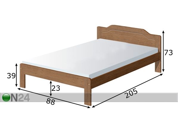 Voodi Classic 3 80x200 cm mõõdud