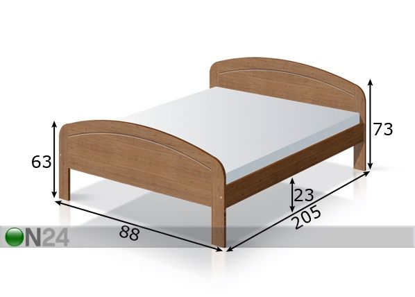 Voodi Classic 3 80x200 cm mõõdud