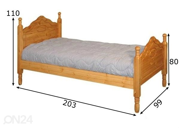 Voodi Corrib 92x190 cm mõõdud