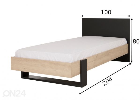 Voodi Duplex 90x200 cm mõõdud
