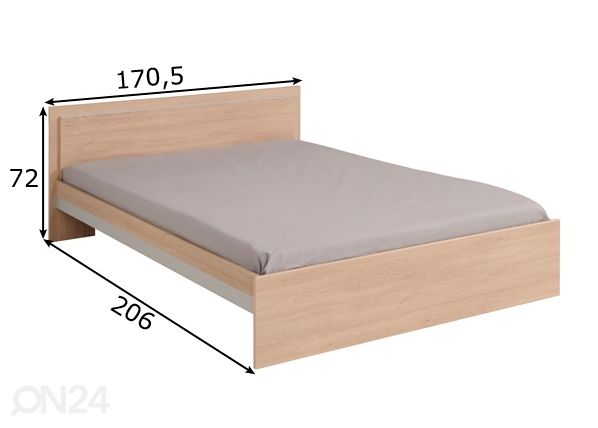 Voodi Ekko 160x200 cm mõõdud