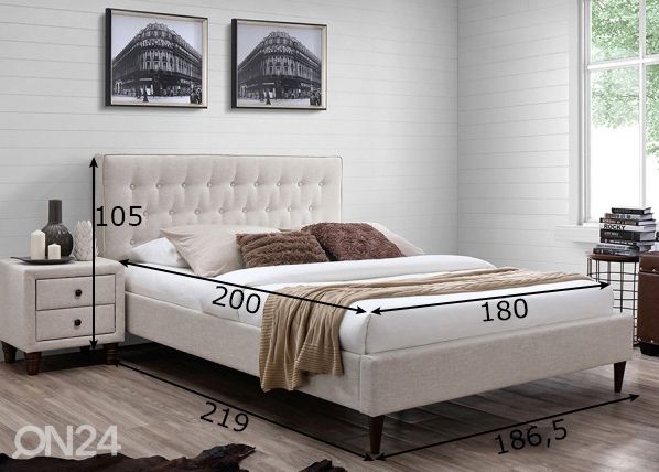 Voodi Emilia 180x200 cm mõõdud