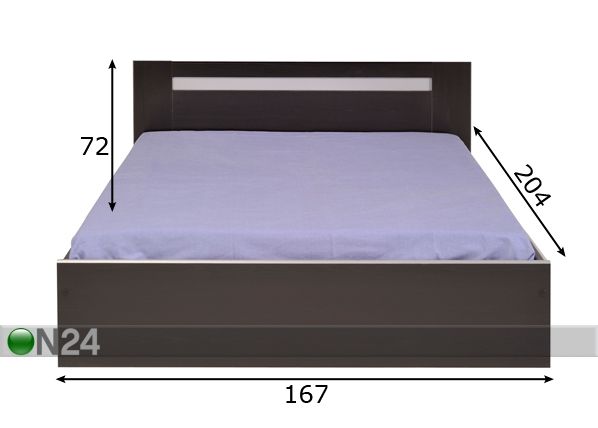 Voodi Evo 160x200 cm wenge mõõdud