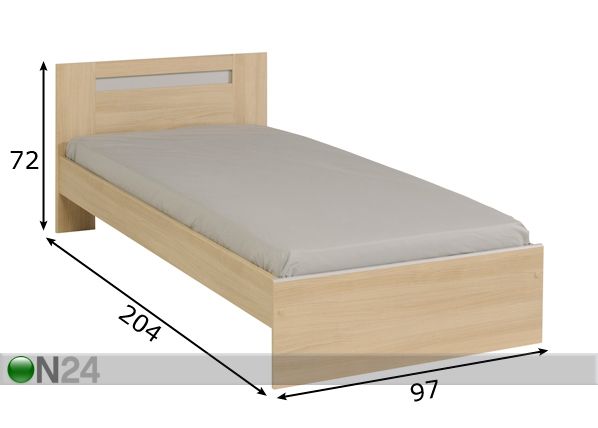 Voodi Evo 90x200 cm mõõdud