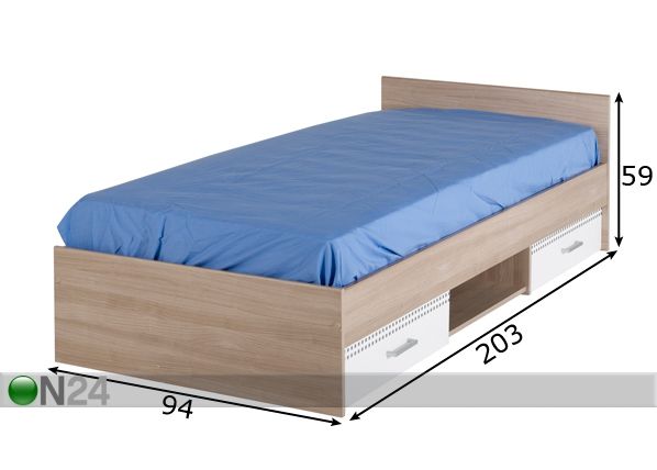 Voodi Giga 90x200 cm mõõdud