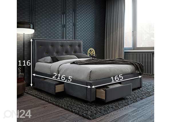 Voodi Glossy 160x200 cm mõõdud