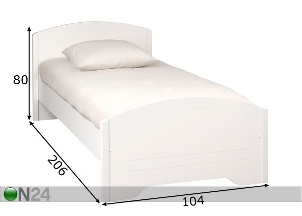 Voodi Ines 90x200 cm mõõdud