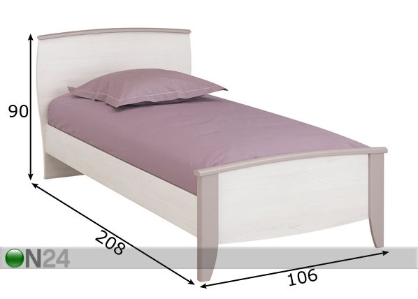 Voodi Iris 90x200 cm mõõdud