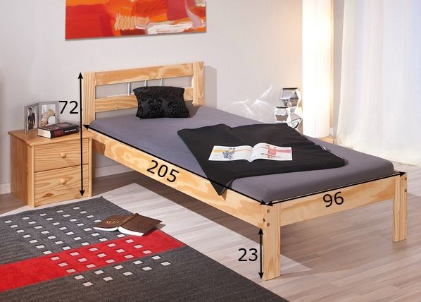 Voodi Jana 90x200 cm mõõdud