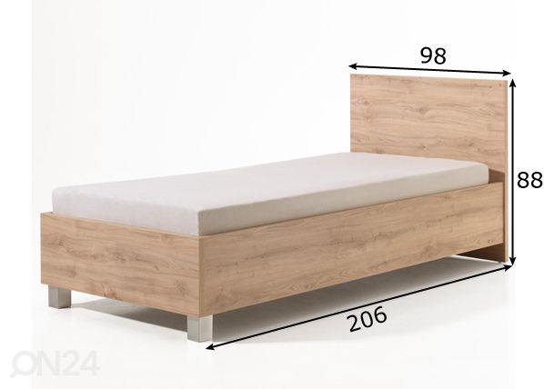 Voodi Jules 90x200 cm mõõdud