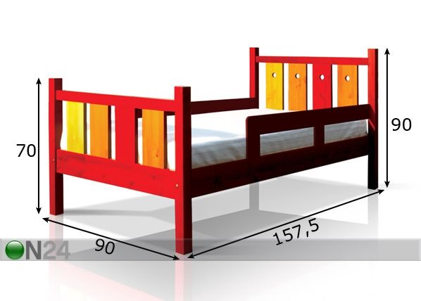 Voodi Junior 80x150 cm mõõdud