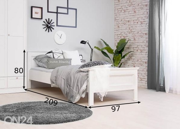 Voodi Landwood 90x200 cm mõõdud