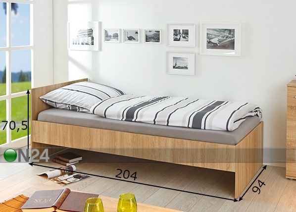 Voodi Lini 90x200 cm mõõdud