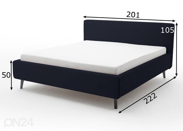 Voodi Luana 180x200 cm mõõdud