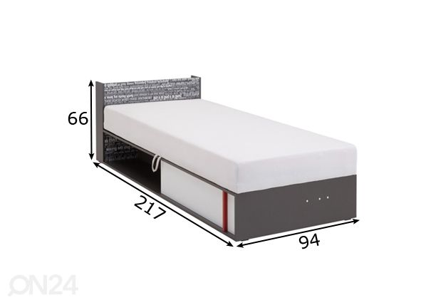 Voodi + madrats 90x200 cm mõõdud