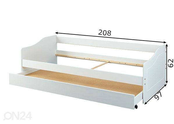 Voodi Malte 90x200 cm mõõdud
