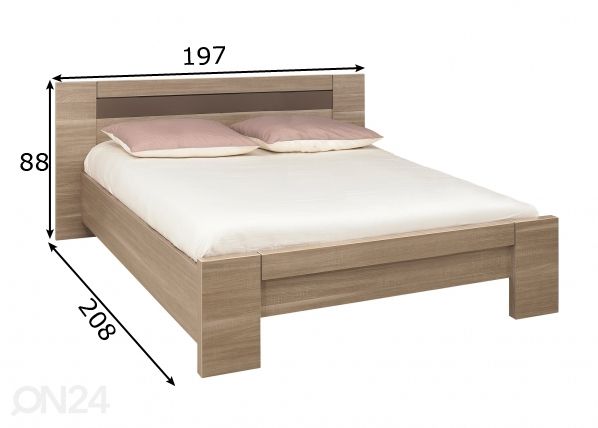 Voodi Moka 160x200 cm mõõdud