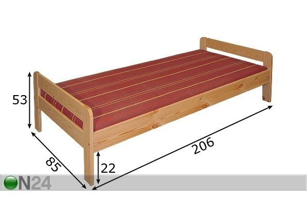 Voodi Moniek 80x200 cm mõõdud