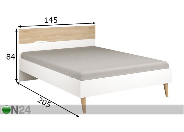 Voodi Norsk 140x200 cm mõõdud