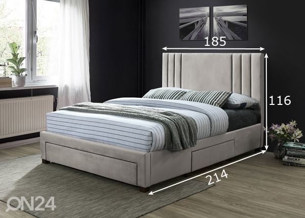 Voodi pesukastidega 180x200 cm mõõdud