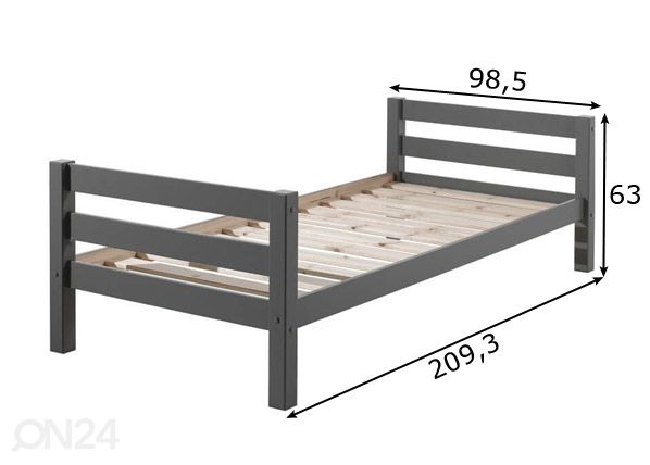 Voodi Pino 90x200 cm mõõdud
