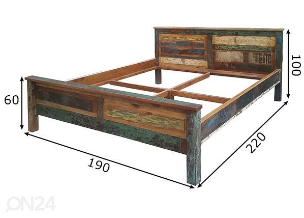 Voodi Riverboat 180x200 cm mõõdud