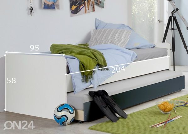 Voodi Rocco 90x200 cm mõõdud