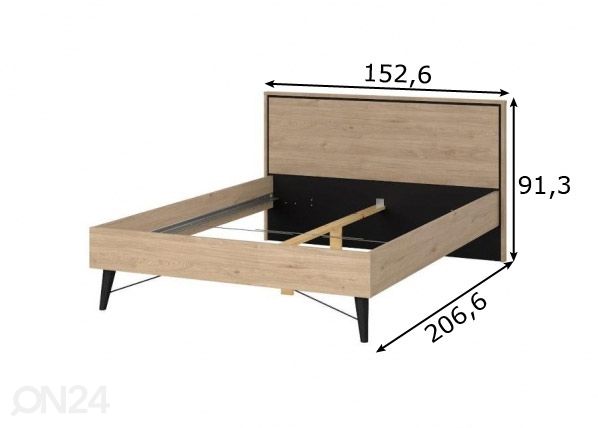 Voodi Ry 140x200 cm mõõdud