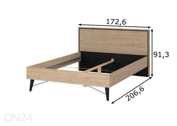Voodi Ry 160x200 cm mõõdud