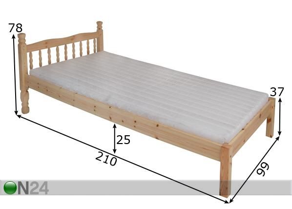 Voodi Sao 90x200 cm mõõdud