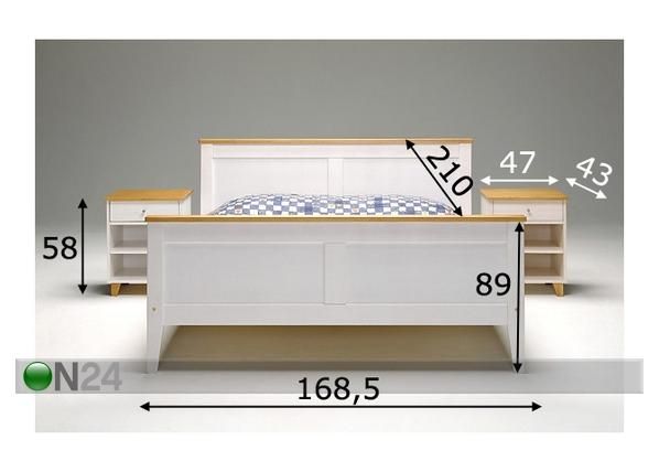 Voodi Scala 160x200 cm koos 2 öökapiga mõõdud