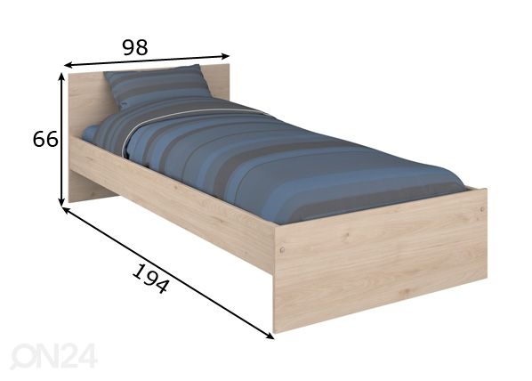Voodi Shelter 90x190 cm mõõdud