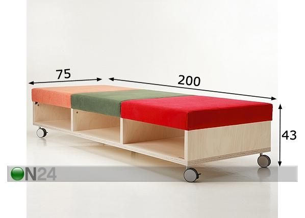 Voodi Sten 75x200 cm mõõdud