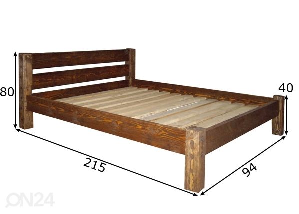 Voodi täispuidust 80x200 cm mõõdud