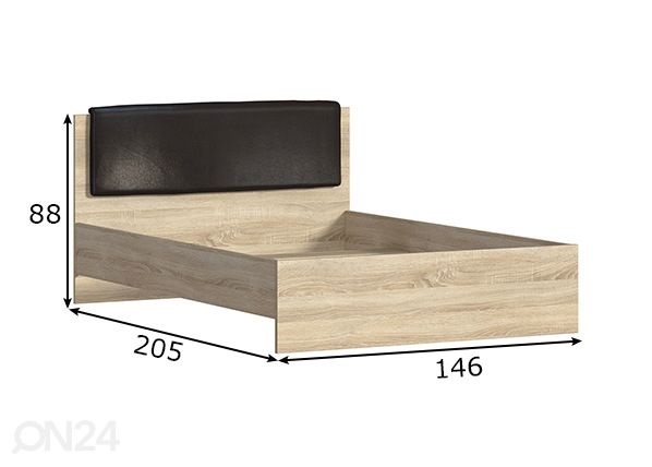 Voodi Vesta 140x200 cm mõõdud